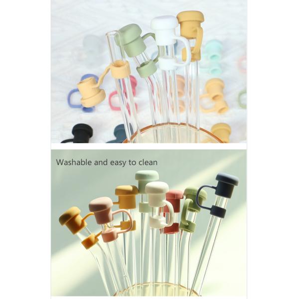 Toppers de paja de silicona hechos a medida para tumblers Sombreros de tapa de paja de silicona sin PVC sin BPA