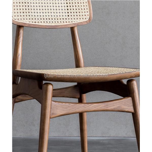 Silla de comedor de madera de ratán de ceniza sólida de diseño nórdico moderno para muebles de hogar