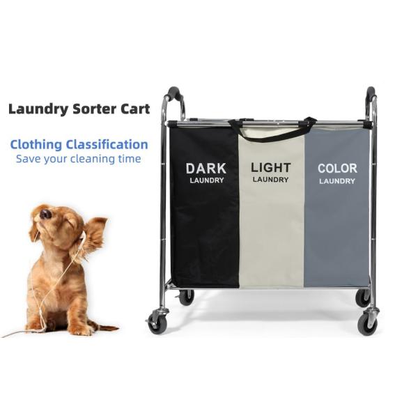 Laundry Bag, Foldable Laundry Sorter Basket, Multi Compartments, Bedroom Clothes Storage, Washing Basket