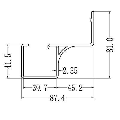 4 de JY-2080 medidores de canaleta em U plástica 40mm do preto para a trilha do rolo