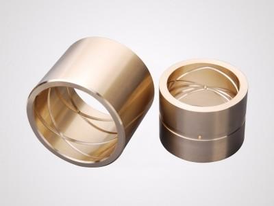 Double Loop Oil Grooved Cast Bronze Bushings Self Lubricating Bearing Corrosion Resistance