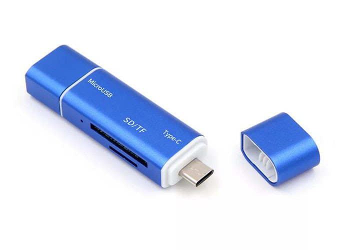 3 В 1 типе читателе Usb c, читатель карты случая OTG Alumium