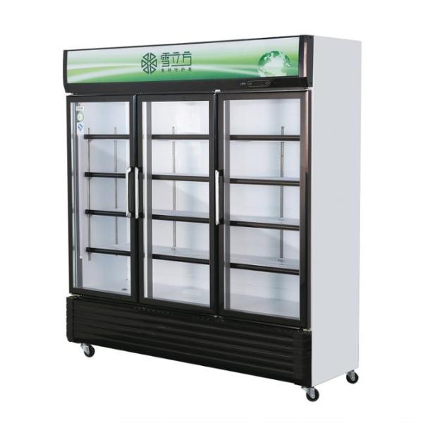 Commercial Vertical Glass Door Freezer Cold Energy Drink Beverage Display Refrigerator