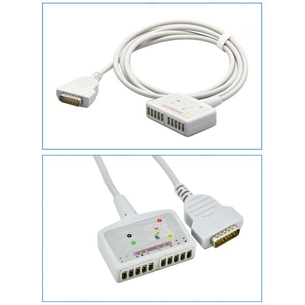 European Standard Ten-Lead ECG Main Cable Model KD2-1201Q10I 2.7m Compatible Marquette 1200 Alcohol Medical Consumables CE