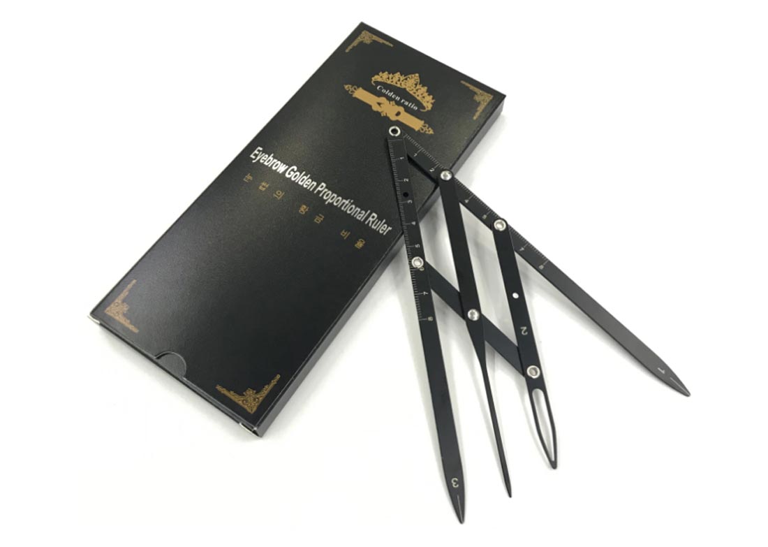 Золотой правитель брови татуировки инструмента Microblading брови раздела нержавеющей стали