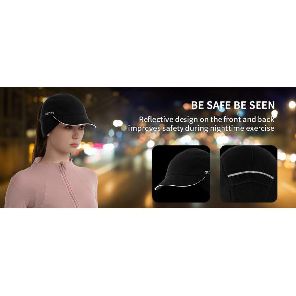 Sombrero de cola de caballo de lana para mujeres Sombrero de invierno reflectante con calefactor de orejas