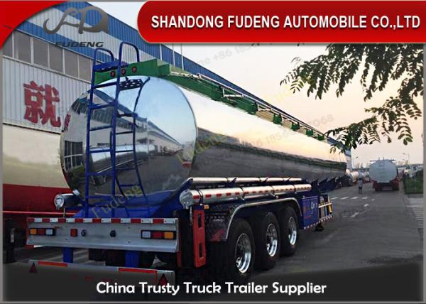 5 Compartments Aluminum Tank Semi Trailer , Petroleum Tank Trailers 50000 Liters
