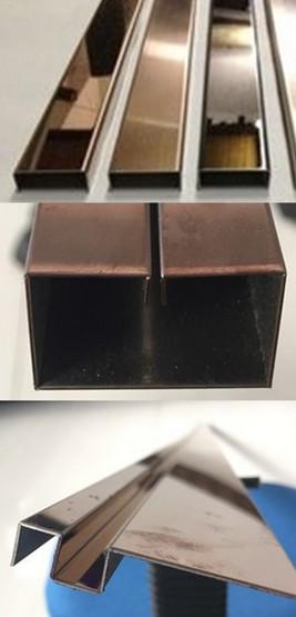 Hotel black titanium stainless steel curved lines , rose gold edging strip baseboard