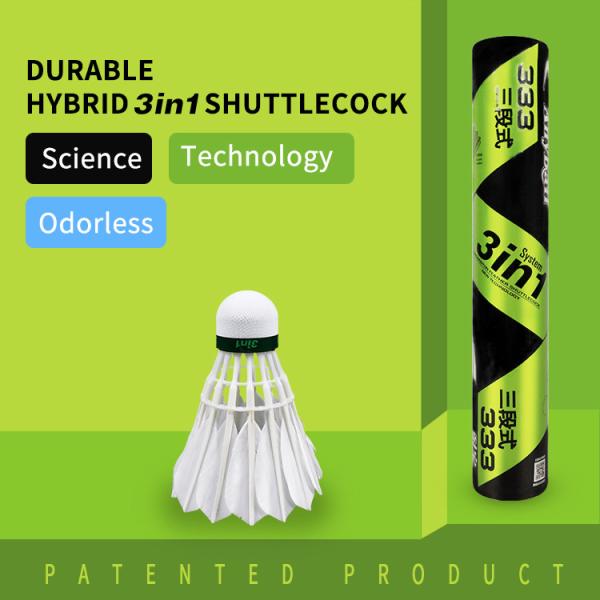 3in1 Durable Stable Badminton Duck Feather Shuttlecock For Sports Training
