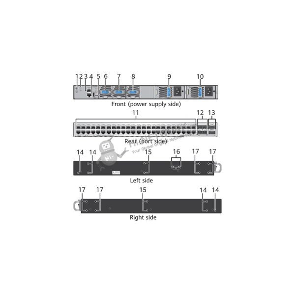 Huawei CE5855E-48T4S2Q-B Network Switch with 48 GE RJ45 Ports 4 10GE SFP+ and 2 40GE QSFP+ Ports
