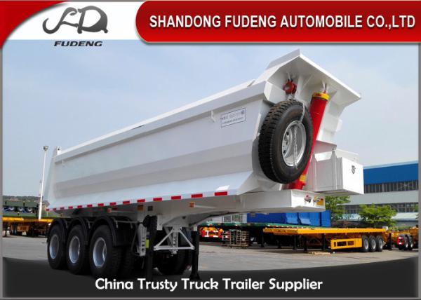 3 Axle Dump Semi Trailers  , Hydraulic Cylinder Tipping / Tipper Trailer