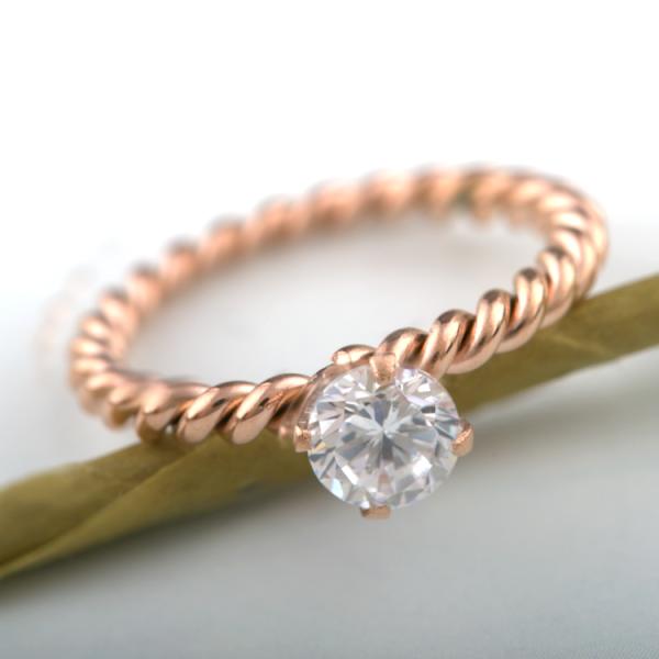 Twist Desigin Ring, Fashion Accessories Couples Jewelry Weaved Rose Gold Diamond Ring