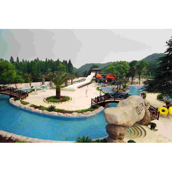 Fiberglass (FRP) Lazy River with 1.0m Water Depth and Hot-dip Galvanized Steel Support Structure for Water Parks