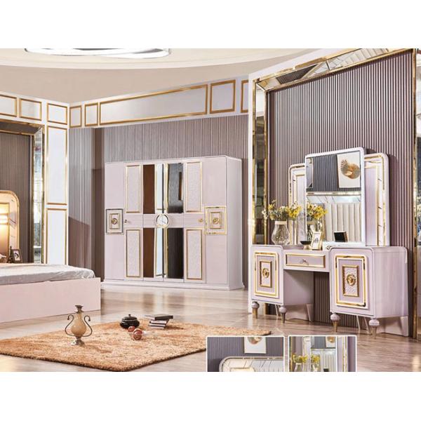 Мебель спальни MDF 5pcs PU классическая устанавливает собрание виллы простое