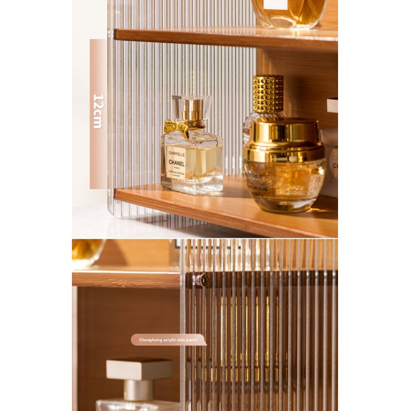 High-End Acrylic Standing Organize Display Rack Compartment Large Capacity Cosmetics Storage Table Shelf
