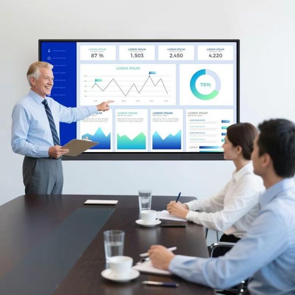 4K UHD Smart Touch Screen Interactive Whiteboard for School Meetings