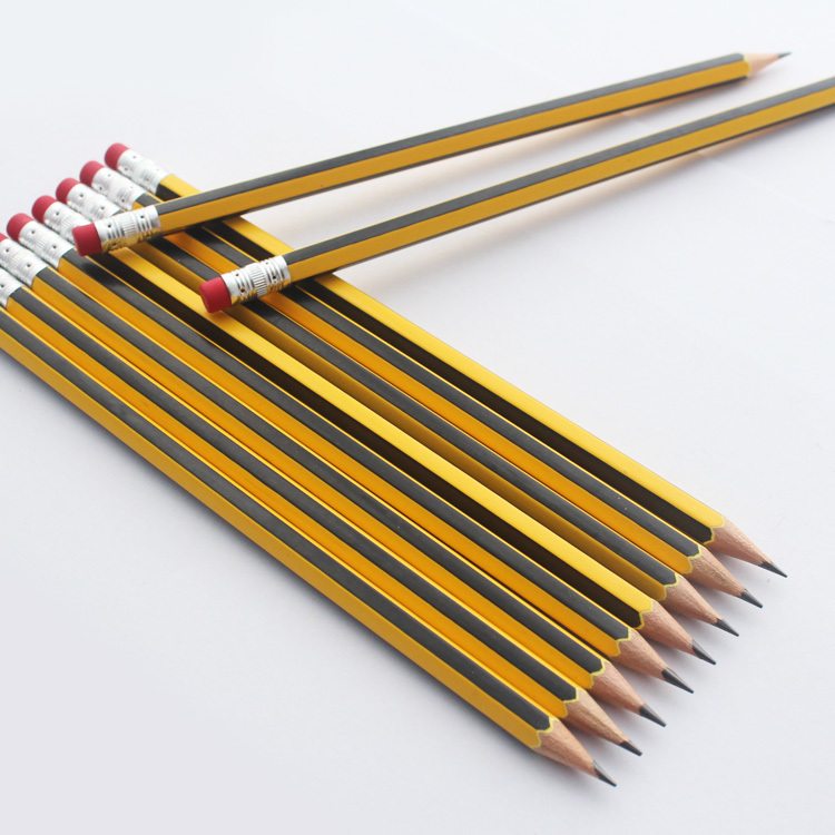 Factory Price presharpen Hb Pencil 10pcs Wood 2hb Pencil with Red Eraser