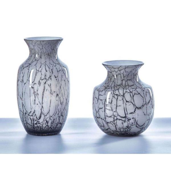 Oriental Color Marble Decorative Glass Vase , Tall Centerpiece Vases For Hotle