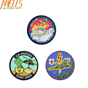 Cute Animals Morale PVC Patch Round Iron On PVC Velcro Patches