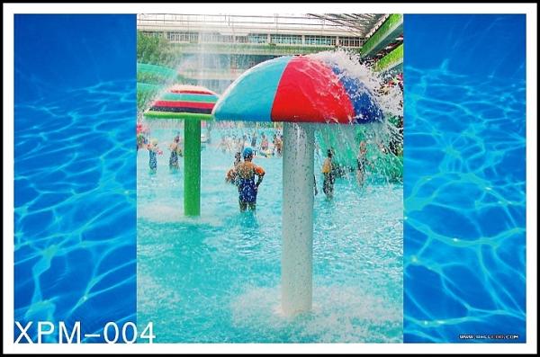 Customized Fiberglass, PVC Spray Mushroom Aqua Park Equipment For 3 - 5 Persons