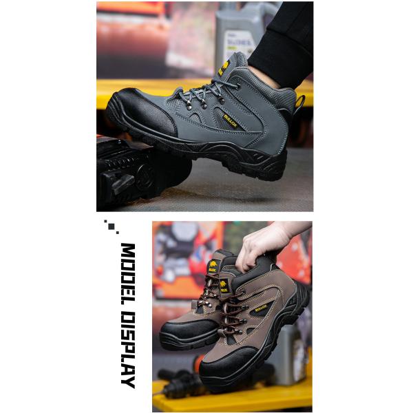 Oxford Cloth Security Boots Men PU Injection Sole Steel Plate Anti Proof Work For Mens