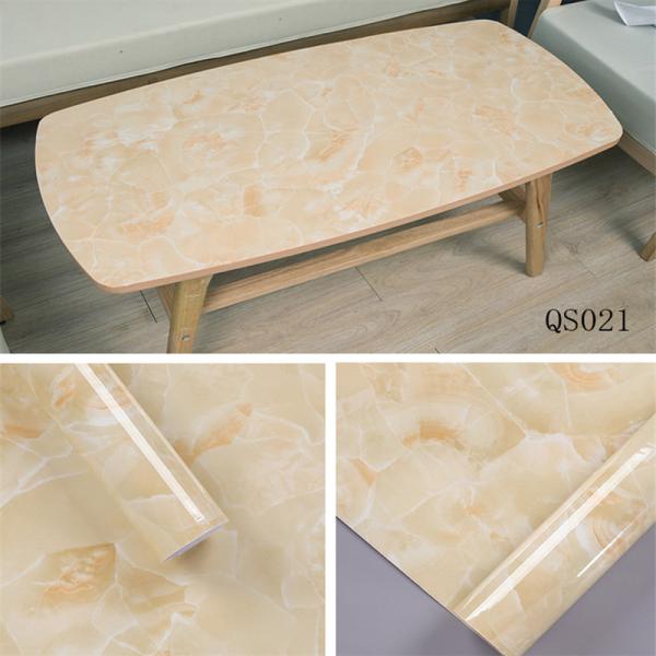 Waterproof Peel Stick Marble High Glossy Wallpaper for Household Refurbishment