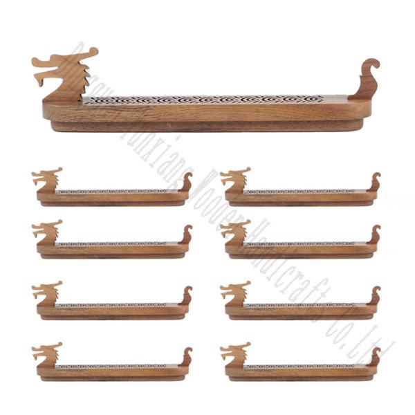 Handcrafted Wooden Aromatherapy Oil Burner Dragon Boat Design