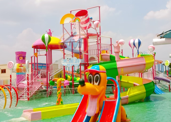 Candy Theme Outdoor Water Playground Kids Family For Public Use