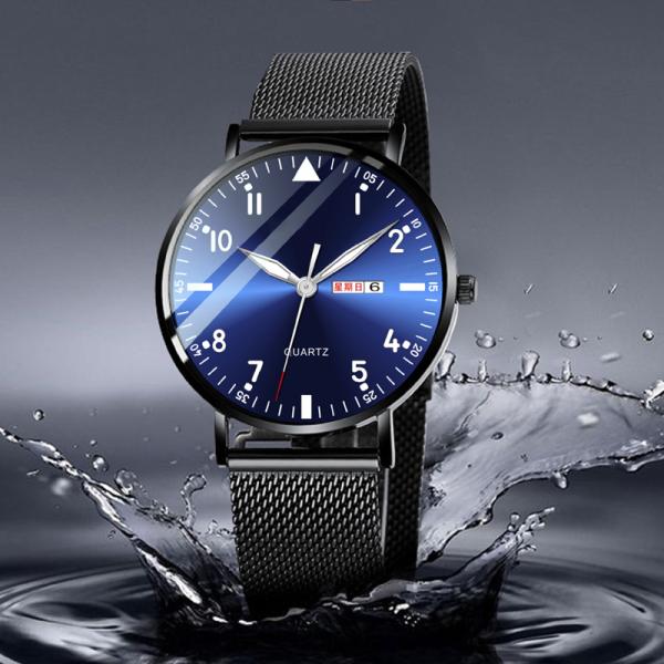 Bilayer Multifunction Watch Stainless Steel Back Bracelet Watch 6mm Thickness