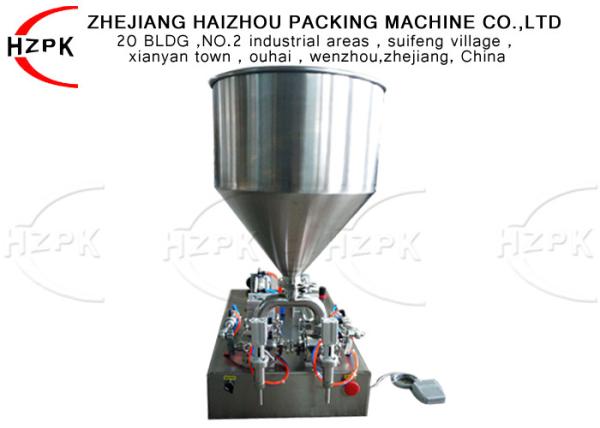 Horizontal Semi Automatic Paste Filling Machine Double Heads 100-1000ml
