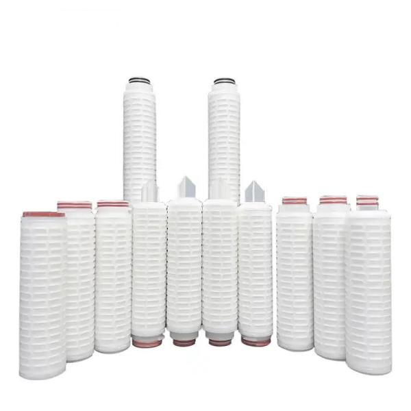 High Flow Rate PES Pleated Filter Cartridge 0.1 0.22 0.45 Micron for Liquid Filtration
