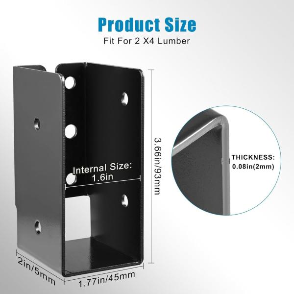Steel Powder Coated Concealed Joist Hanger for Outdoor Deck Wood Railing and Fence