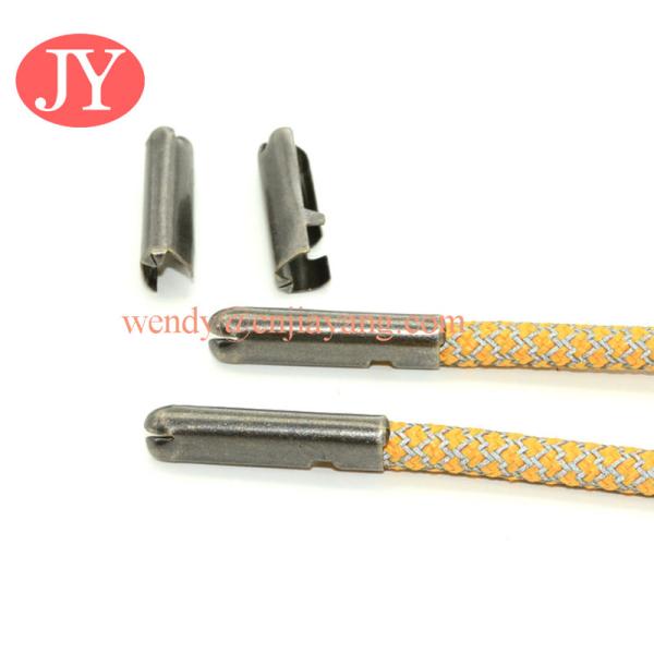 Customized design logo metal brass golden drawsting cord end metal aglet shoe lace tipping