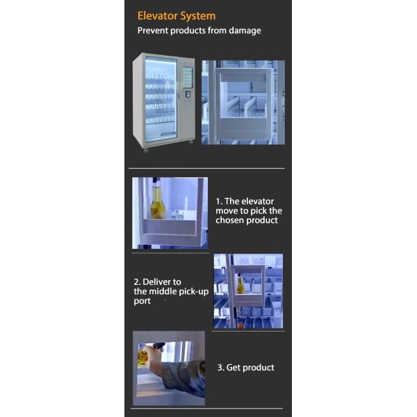 6 Floors * 10 Slots Snack Food Vending Machine With Optional Heating System 50 C And Cooling System 3℃-20℃