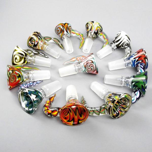 Colorful Glass Bongs Accessories Wax Slide Bowl Piece 14mm customized design