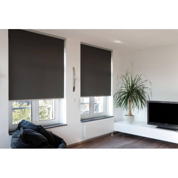 100% Grey Polyester Fabric Roller Blinds For Living Room 85% Open Rate
