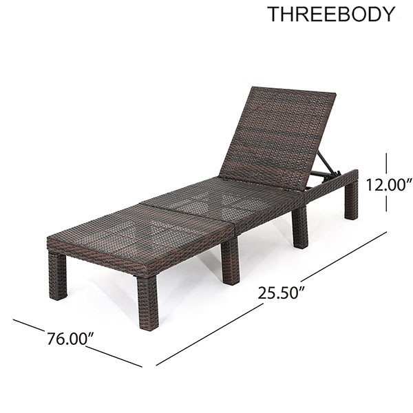 Polyethylene Wicker Outdoor Patio Lounge Chairs Without Cushion 76.60 * 25.50 * 12.00 Inches