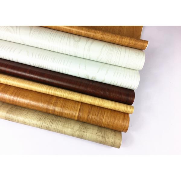 0.20-0.25mm Grasscloth Self Adhesive Wood Grain Wallpaper Waterproof Embossed