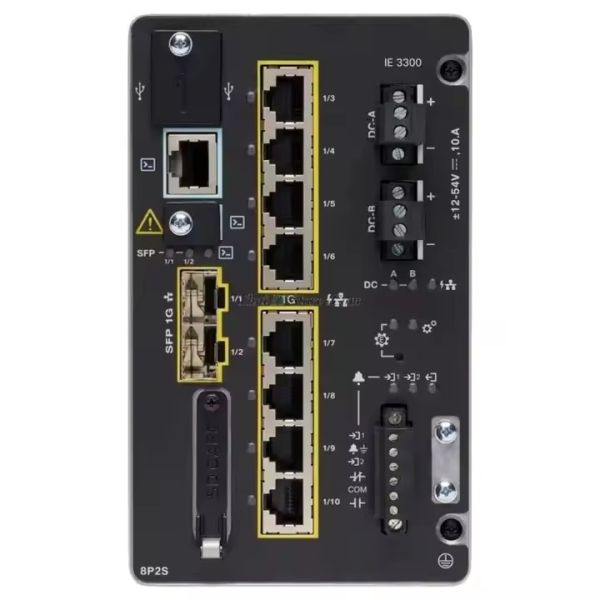 Cisco IE3300 Rugged Industrial Ethernet Switch with 8 GE PoE+ and 2 GE SFP Ports and 68 Gbps Switch Capacity