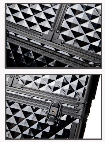 Professional Aluminium Hairdressing Tool Box , Universal Wheel Rod Hairdresser Box