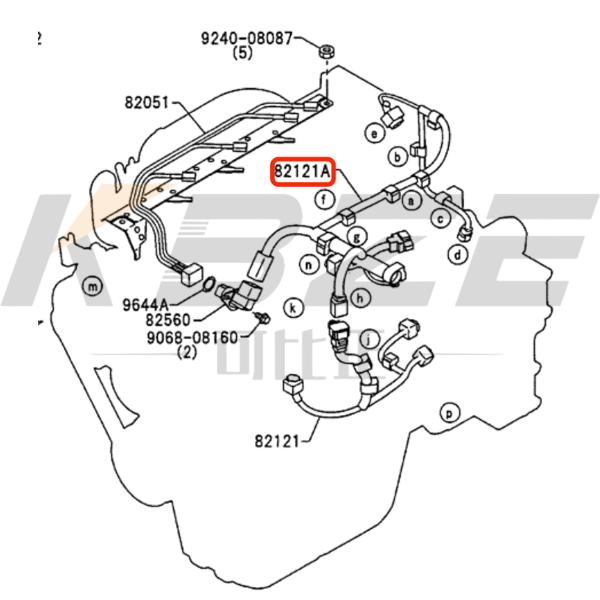 KBZE VH82121E0G60 KOBELCO SK200-8 ENGINE WIRING HARNESS VH82121E0G40 82121-E0G40 FOR HINO J05E ENGINE