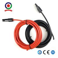 Ligações solares do cabo de extensão do cabo do painel do picovolt com preto dos conectores 6mm2 Red+