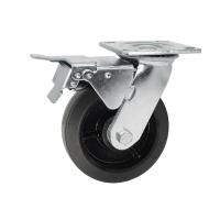 O rodízio resistente do trole roda 100x50mm núcleo de ferro preto de 4 rodízios da placa do giro da polegada de borracha