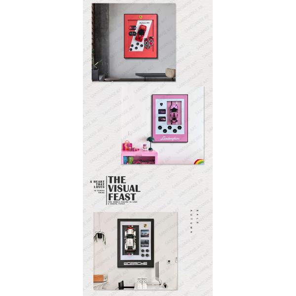 Stylish Home Hanging Display with Electric Still Life Pattern Building Blocks Display