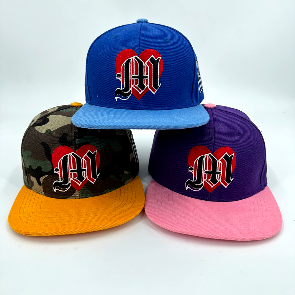 Embroidered Snapback Hat 3D Custom Logo Men Women Sports Baseball Flat Brim Adjustable Cap