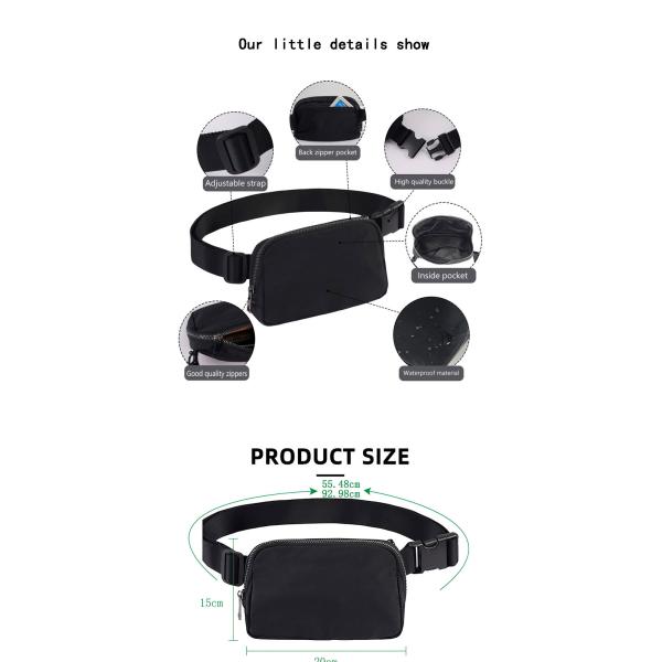 Unisex Casual Sports Waist Bags Crossbody Chest Bag With Adjustable Strap