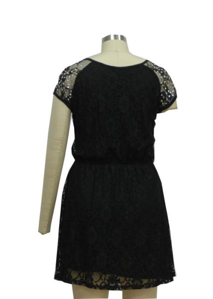 Trendy Women'S Casual Dresses Shining Rhinestone On Shoulder Ladies Work Dresses