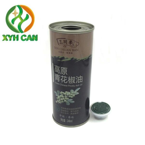 Olive Oil Tin Cans 0.19mm Tinplate CMYK 4C Round Metal Cans for 1L Safflower Oil Tin Jars
