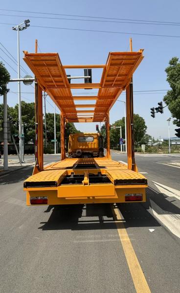 DFAC DongFeng Dollywood Three-bit Plate Double-deck Vehicle Transporter One Tow Three One Tow Four Flatbed Truck