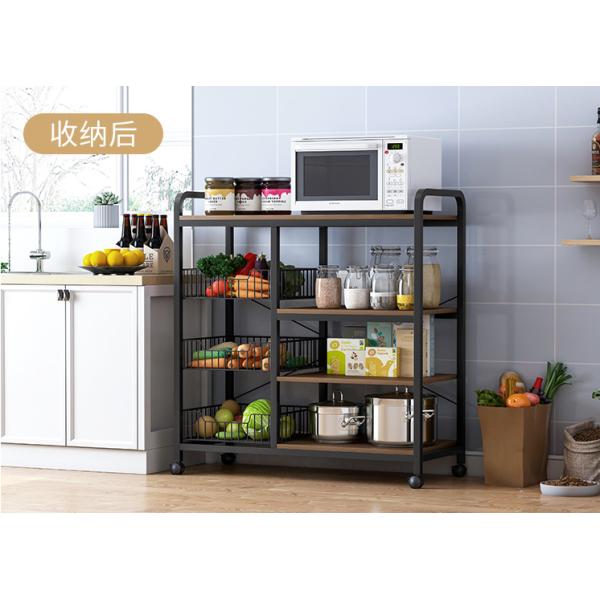 4 Tier Removable Kitchen Storage Rack , Anti Rust Kitchen Plate Rack Shelf